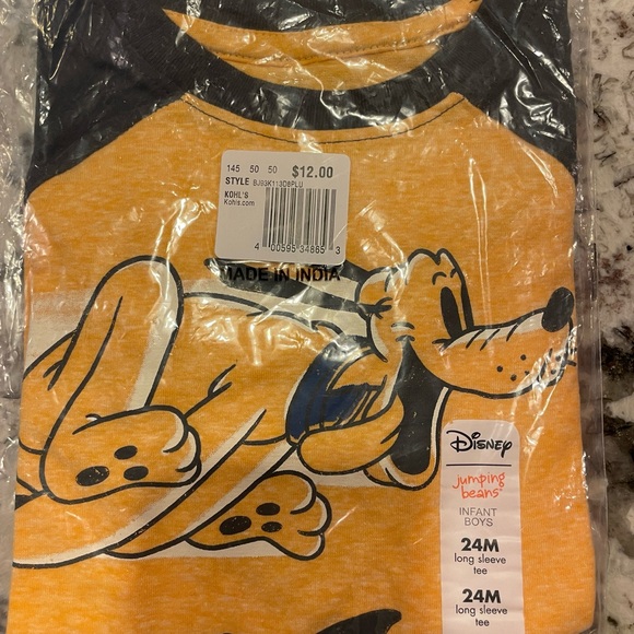 Boys Disney Pluto Long Sleeve Tee T-Shirt Size 24 Month Brand New in package - Picture 1 of 5